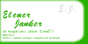 elemer janker business card
